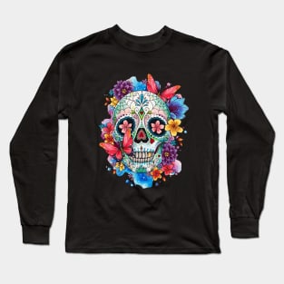 Floral Candy Skull Design by Lorna Laine Long Sleeve T-Shirt
